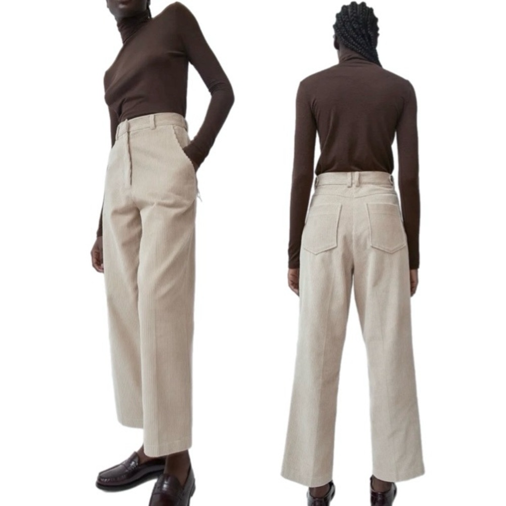 Mijeong Park Corduroy Straight Leg Pants Light Beige Size S